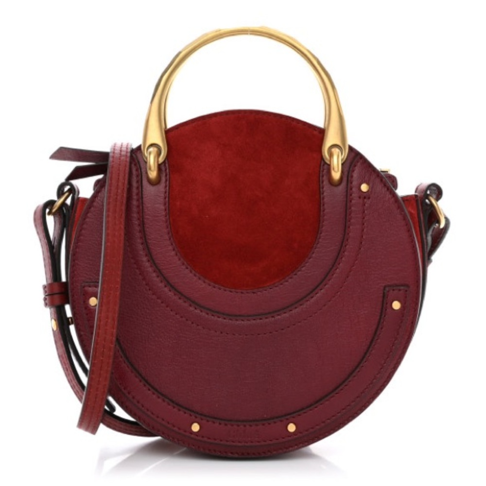 CHLOE Calfskin Suede Small Pixie Bag Sienna Red
